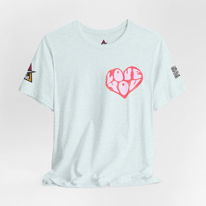 Love You Graphic T-Shirt | Heart Graphic Tee | Cute Retro Streetwear Shirt