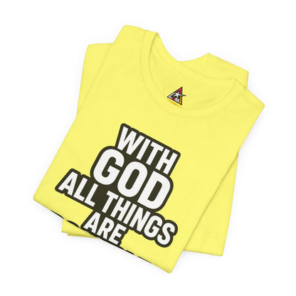 With God All Things Are Possible Graphic T-Shirt | Matthew 19:26 Christian Tee | Faith & Strength Streetwear