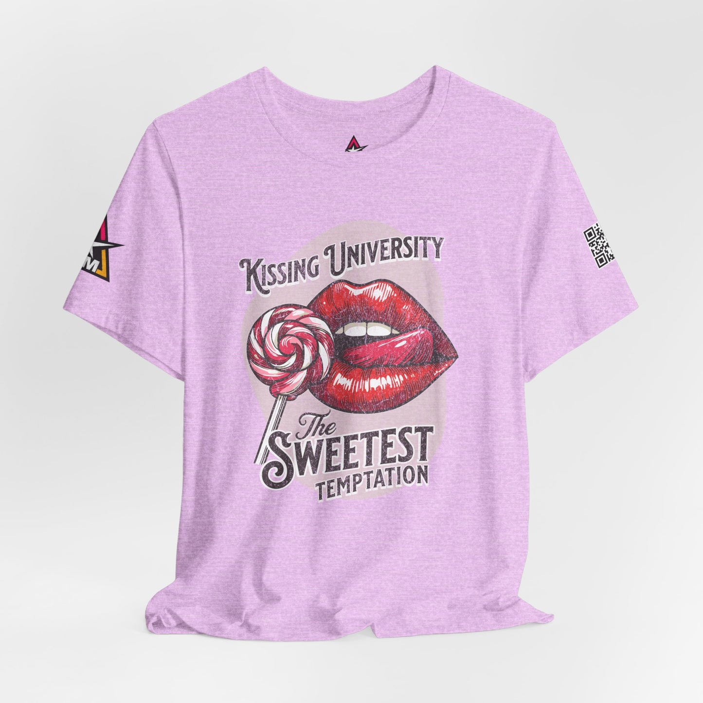 Kissing University Graphic T-Shirt | Sweetest Temptation Tee | Flirty Retro Streetwear Shirt