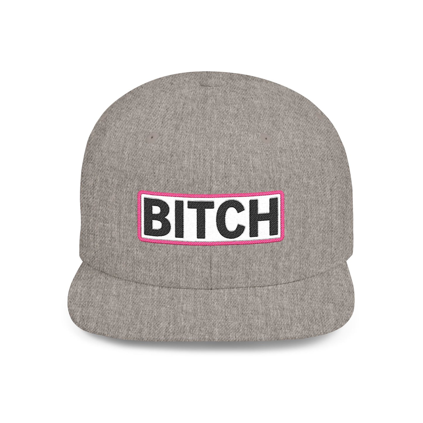 BITCH Embroidered Snapback Hat | Funny Statement Cap | Bold Streetwear Flat Bill | Conversation Starter Gift