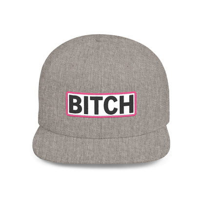 BITCH Embroidered Snapback Hat | Funny Statement Cap | Bold Streetwear Flat Bill | Conversation Starter Gift