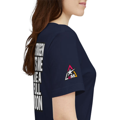 Estrogen Hits Me Like a Full Moon – Funny Hormone Graphic Tee