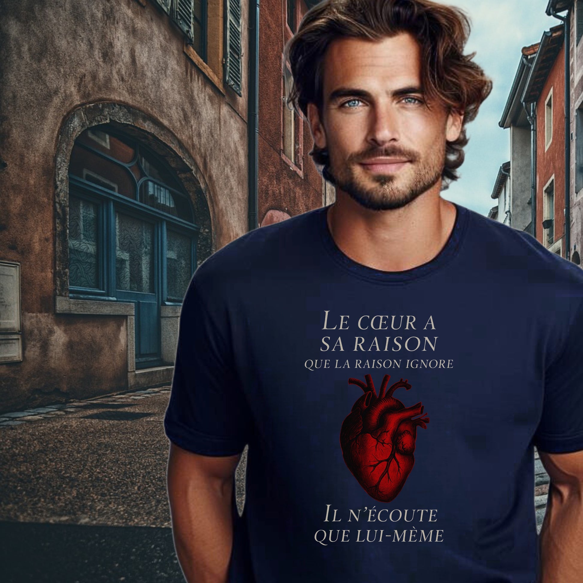 Heart Design T-Shirt Le Cœur A Sa Raison Il N'écoute Que Lui-Même