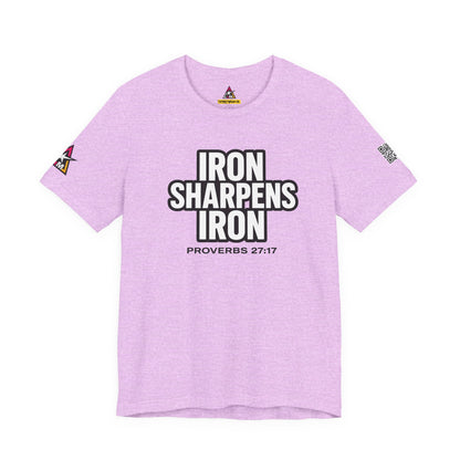 Iron Sharpens Iron Graphic T-Shirt | Proverbs 27:17 Christian Tee | Faith & Strength Streetwear