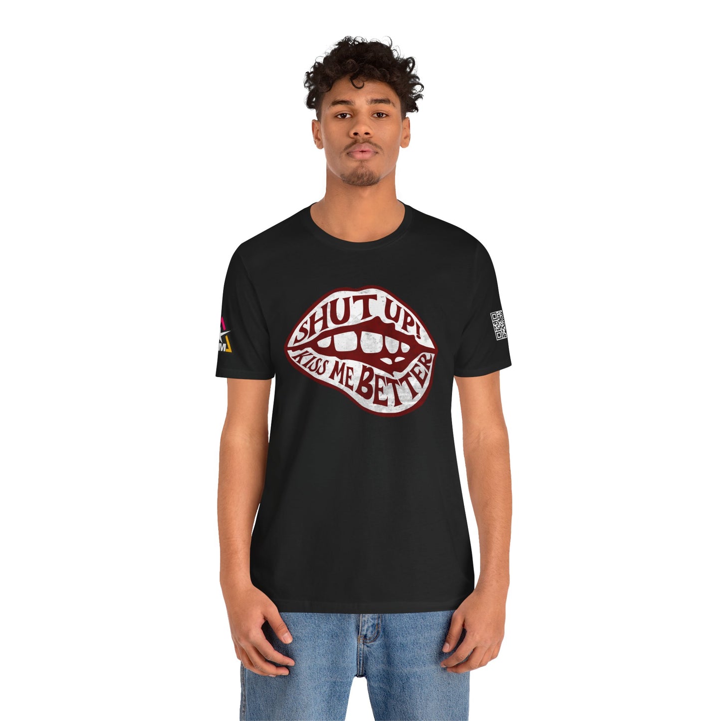 SHUT UP KISS ME BETTER Graphic T-Shirt | Flirty Lips Tee | Bold Romantic Streetwear Shirt | Unisex Graphic Tee