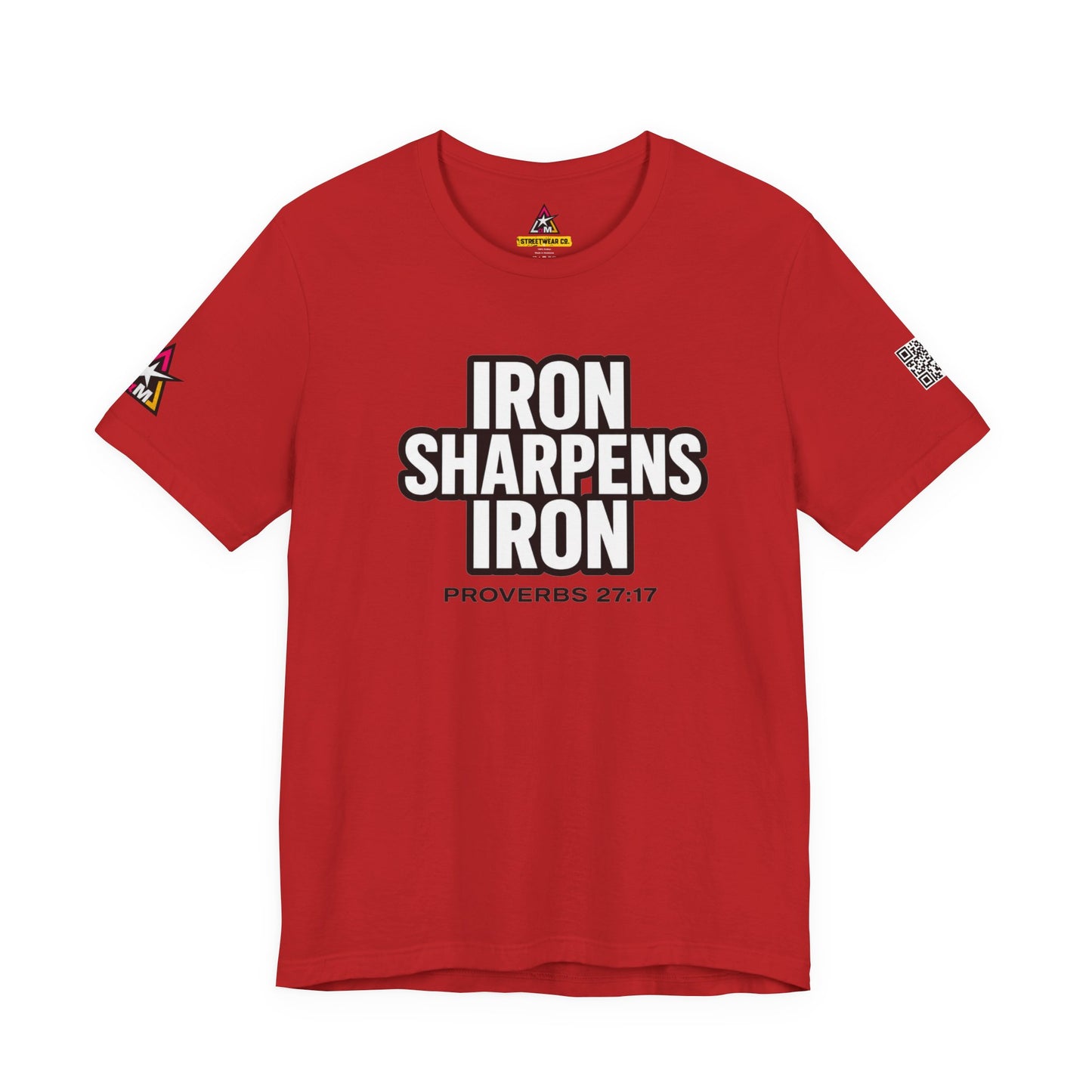 Iron Sharpens Iron Graphic T-Shirt | Proverbs 27:17 Christian Tee | Faith & Strength Streetwear