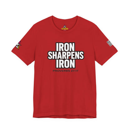 Iron Sharpens Iron Graphic T-Shirt | Proverbs 27:17 Christian Tee | Faith & Strength Streetwear