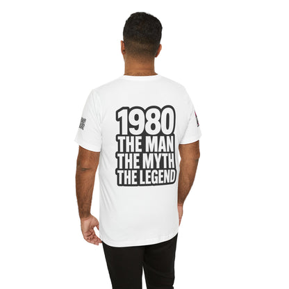 1980 The Man The Myth The Legend Graphic T-Shirt | 1980 Birthday Tee | Vintage Legend Shirt