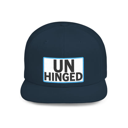 UNHINGED Embroidered Snapback Hat | Funny Statement Cap | Bold Streetwear Flat Bill | Dark Humor Gift