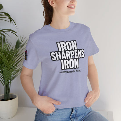 Iron Sharpens Iron Graphic T-Shirt | Proverbs 27:17 Christian Tee | Faith & Strength Streetwear
