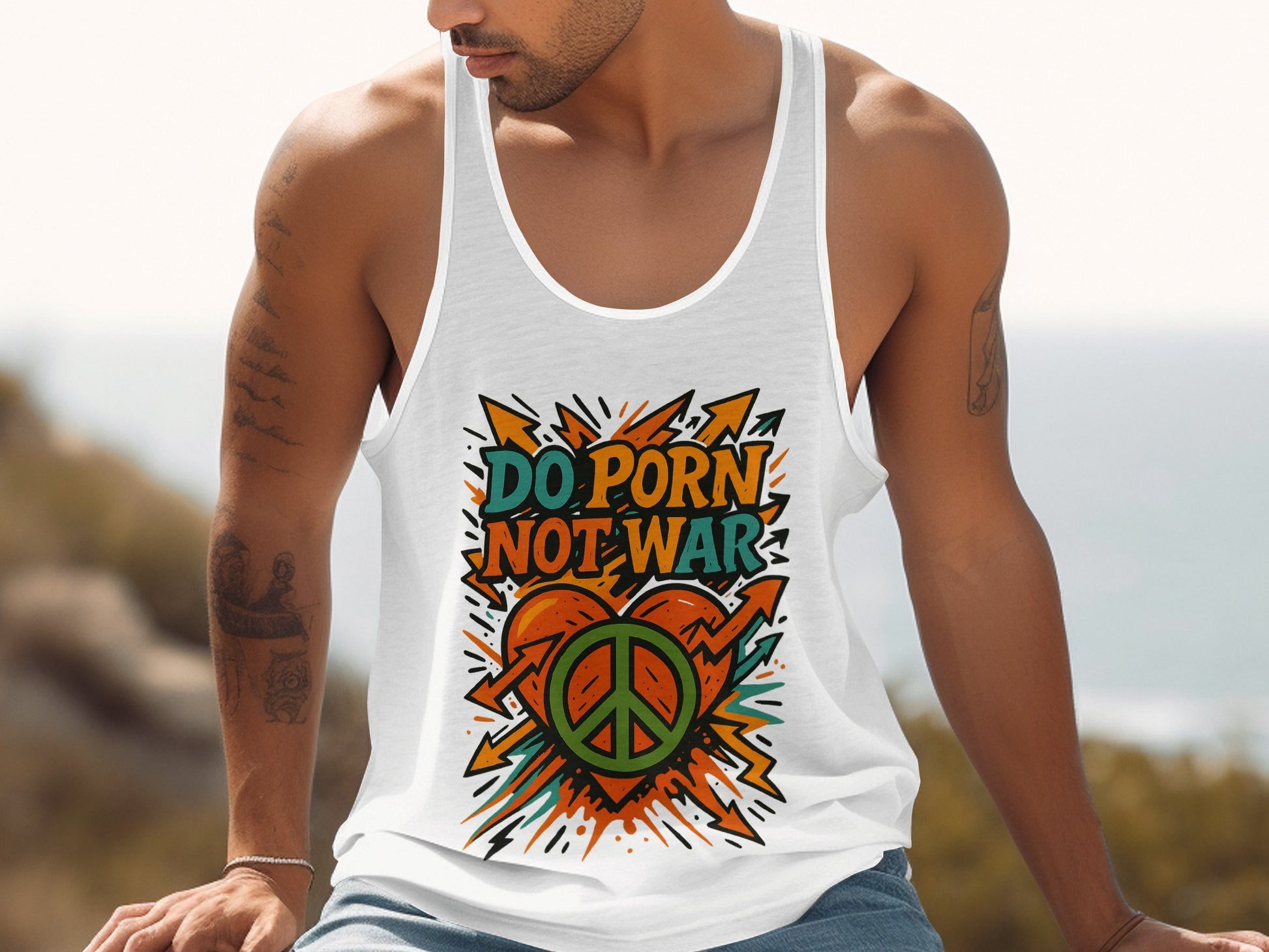 Do Porn Not War Graphic Tank Top Product Type