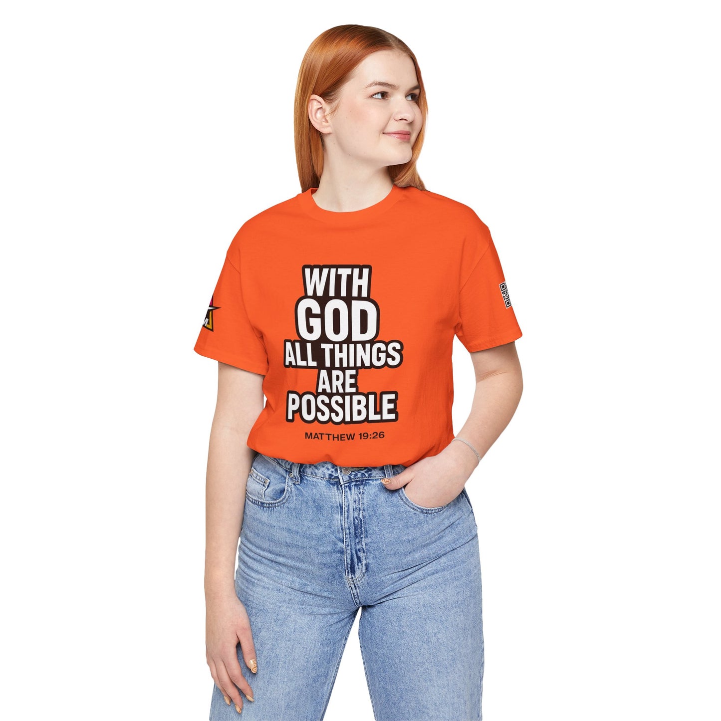 With God All Things Are Possible Graphic T-Shirt | Matthew 19:26 Christian Tee | Faith & Strength Streetwear