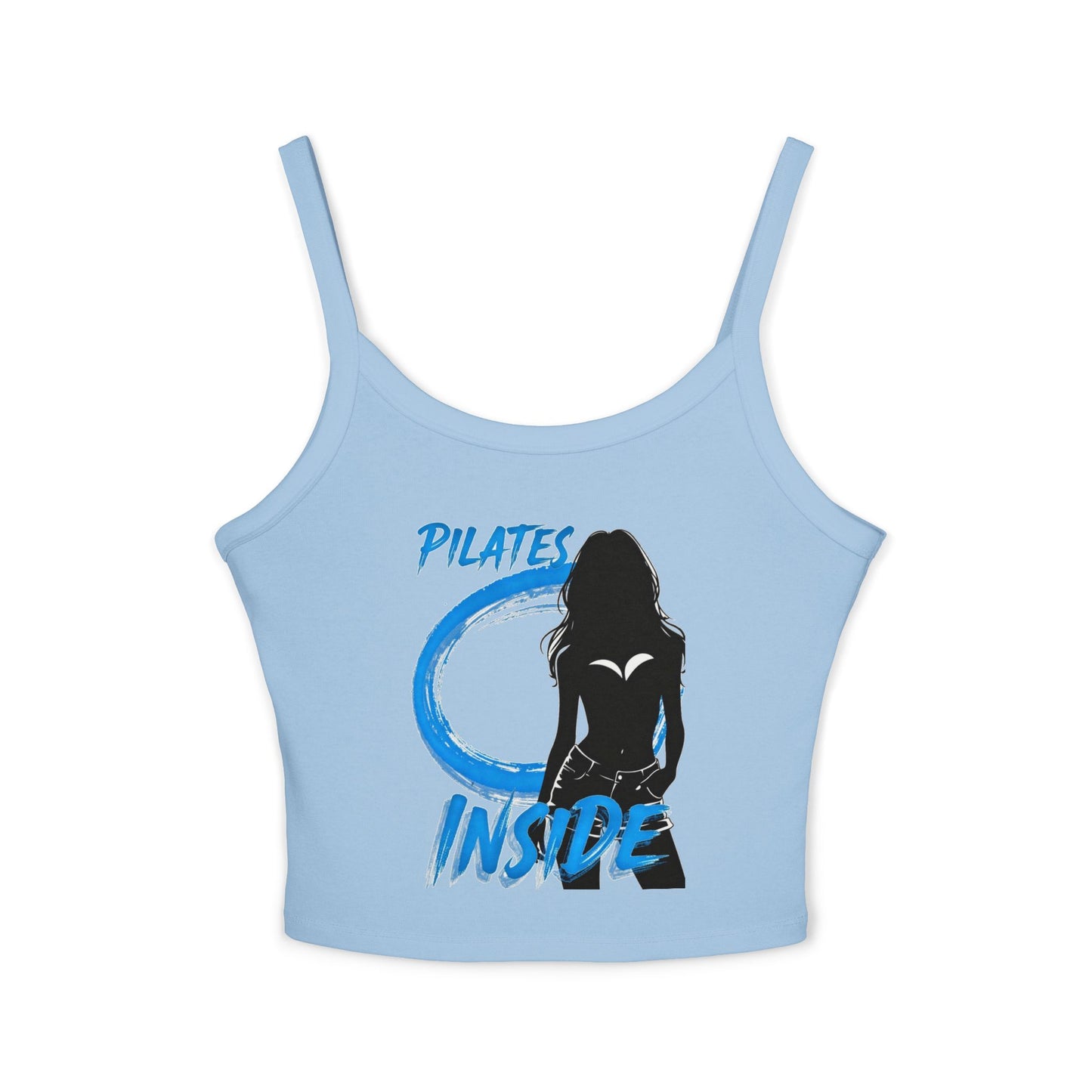 PILATES INSIDE | Funny Fitness Graphic Spaghetti Strap Tank Top | Pilates Lifestyle Streetwear