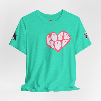 Love You Graphic T-Shirt | Heart Graphic Tee | Cute Retro Streetwear Shirt
