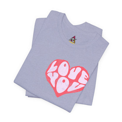 Love You Graphic T-Shirt | Heart Graphic Tee | Cute Retro Streetwear Shirt
