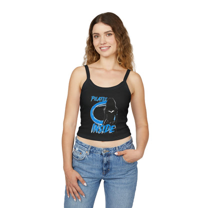 PILATES INSIDE | Funny Fitness Graphic Spaghetti Strap Tank Top | Pilates Lifestyle Streetwear