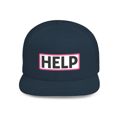 HELP Embroidered Snapback Hat | Funny Trucker Cap | Sarcastic Streetwear Hat | Festival & Everyday Cap Gift