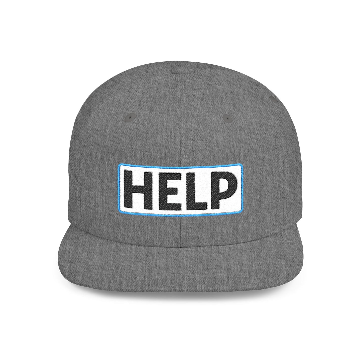 HELP Embroidered Snapback Hat | Funny Trucker Cap | Sarcastic Streetwear Hat | Festival & Everyday Cap Gift