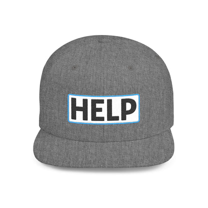 HELP Embroidered Snapback Hat | Funny Trucker Cap | Sarcastic Streetwear Hat | Festival & Everyday Cap Gift