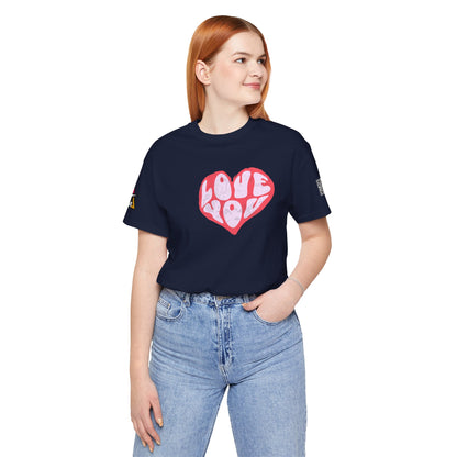 Love You Graphic T-Shirt | Heart Graphic Tee | Cute Retro Streetwear Shirt