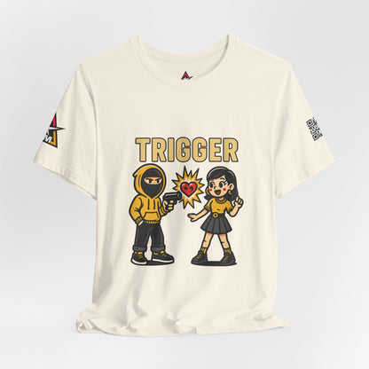 Trigger Graphic T-Shirt | Funny Dating Tee | Toxic Love Streetwear  TRIGGER