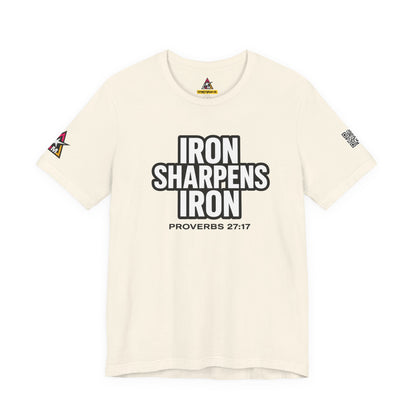 Iron Sharpens Iron Graphic T-Shirt | Proverbs 27:17 Christian Tee | Faith & Strength Streetwear