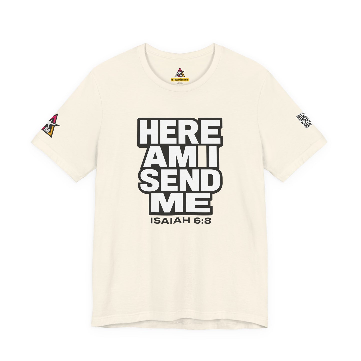 Here Am I, Send Me Graphic T-Shirt | Isaiah 6:8 Christian Tee | Faith Statement Shirt
