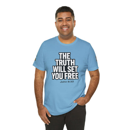 The Truth Will Set You Free Graphic T-Shirt | John 8:32 Bible Verse Tee | Christian Streetwear