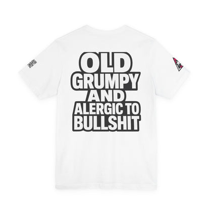 Old Grumpy & Allergic to Bullshit Graphic T-Shirt | Funny Sarcastic Tee