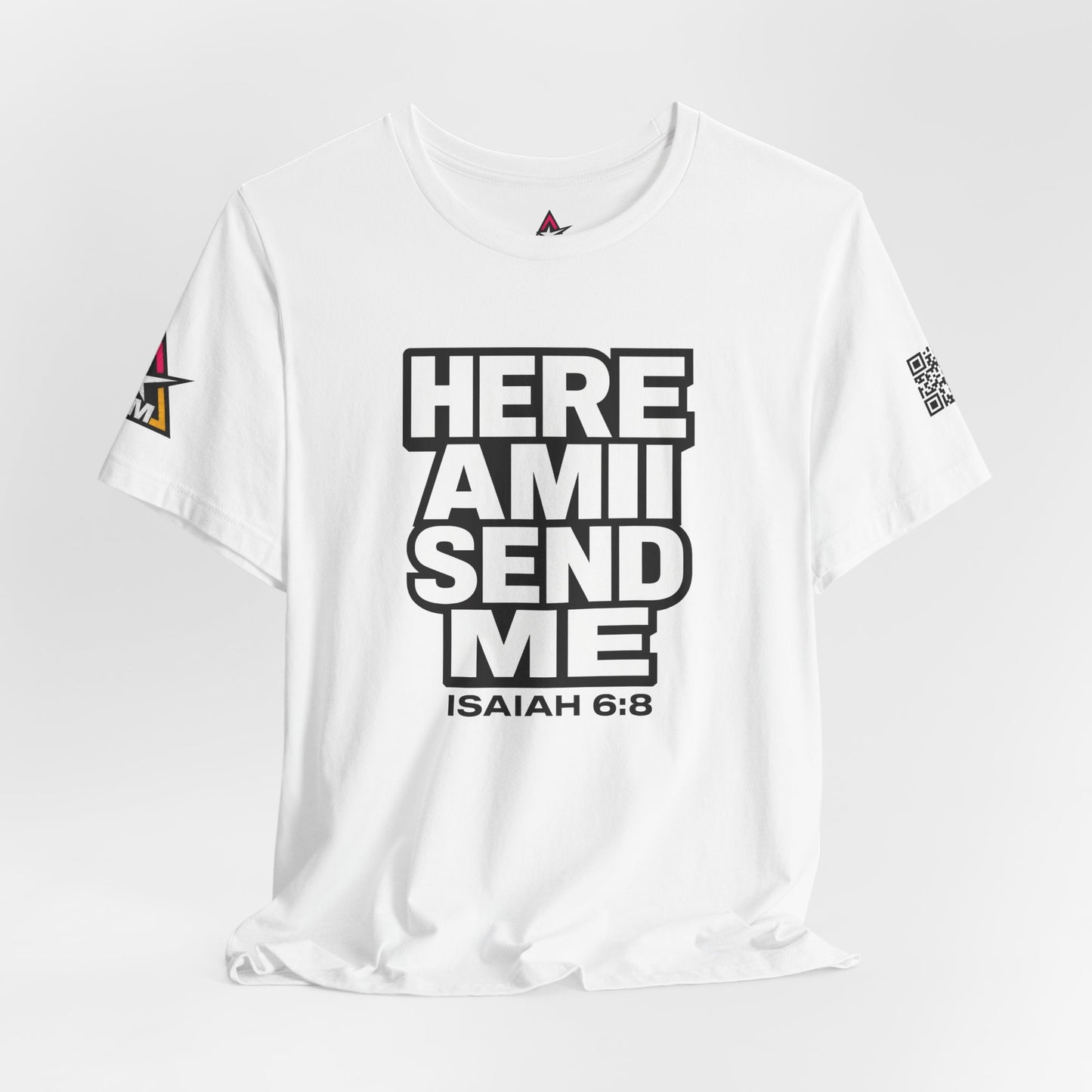 Here Am I, Send Me Graphic T-Shirt | Isaiah 6:8 Christian Tee | Faith Statement Shirt