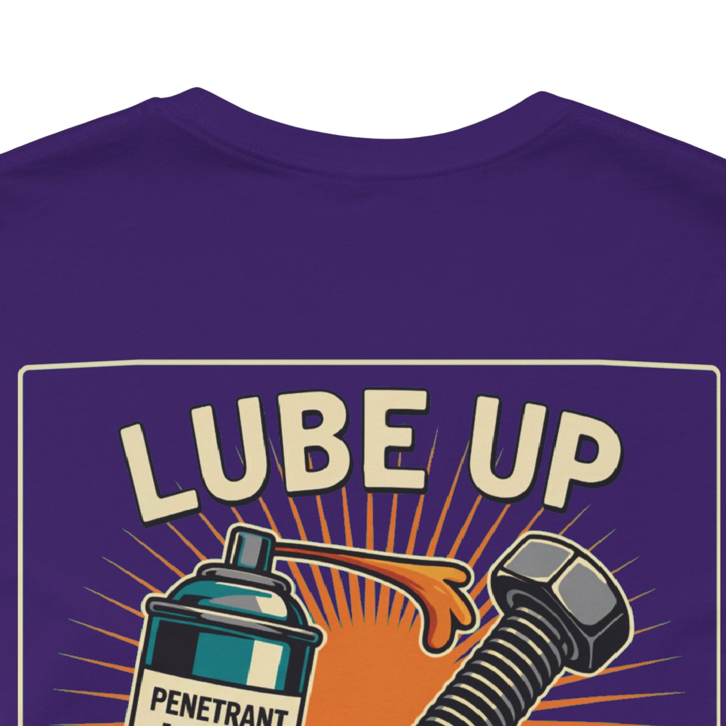 LUBE UP BEFORE SCREWING Graphic T-Shirt | Funny Mechanic Tee | Dirty Garage Humor Shirt | Vintage Automotive Tee