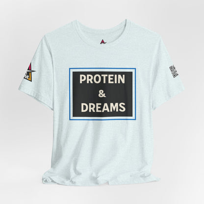 Protein & Dreams Graphic T-Shirt | Fitness Streetwear Tee | Gym Lifestyle Shirt