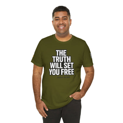 The Truth Will Set You Free Graphic T-Shirt | John 8:32 Bible Verse Tee | Christian Streetwear