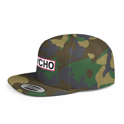 PSYCHO Embroidered Snapback Hat | Funny Statement Cap | Bold Streetwear Flat Bill | Conversation Starter Gift
