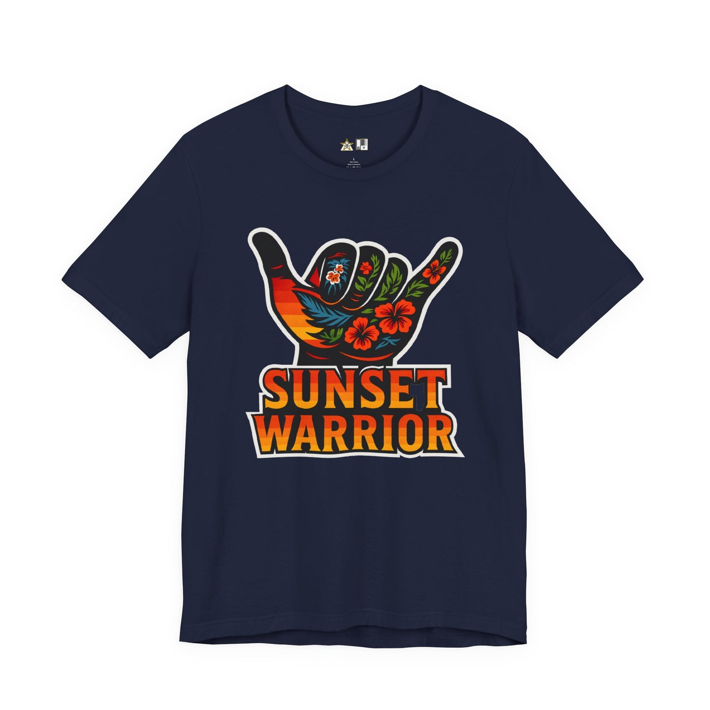 Sunset Warrior Shaka – Unisex Bold Streetwear Graphic Tee