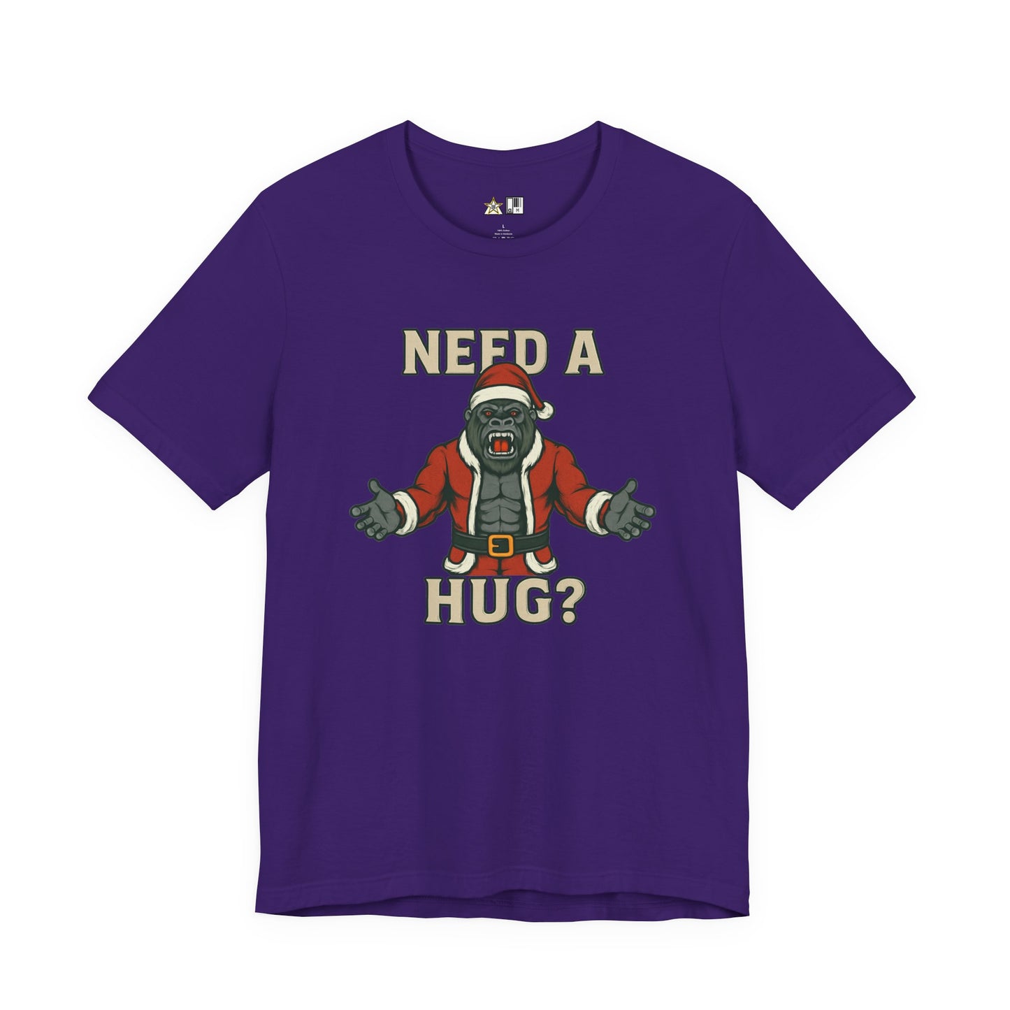Need a Hug? Gorilla Santa – Unisex Bold Graphic Streetwear Tee