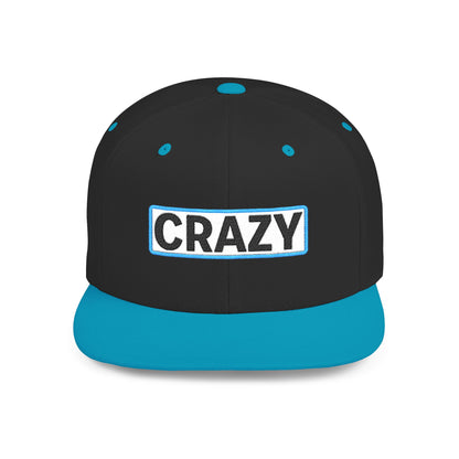 CRAZY Embroidered Snapback Hat | Funny Statement Cap | Bold Streetwear Flat Bill | Conversation Starter Gift