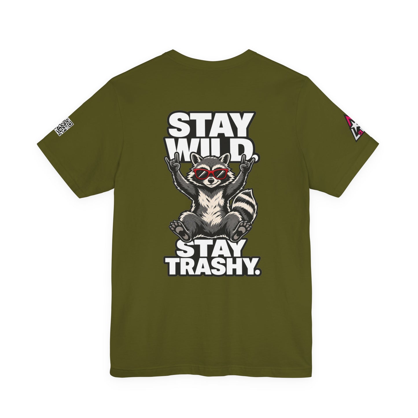 Stay Wild, Stay Trashy – Funny Raccoon Graphic Tee
