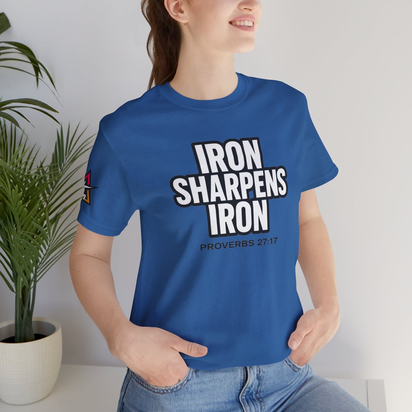 Iron Sharpens Iron Graphic T-Shirt | Proverbs 27:17 Christian Tee | Faith & Strength Streetwear