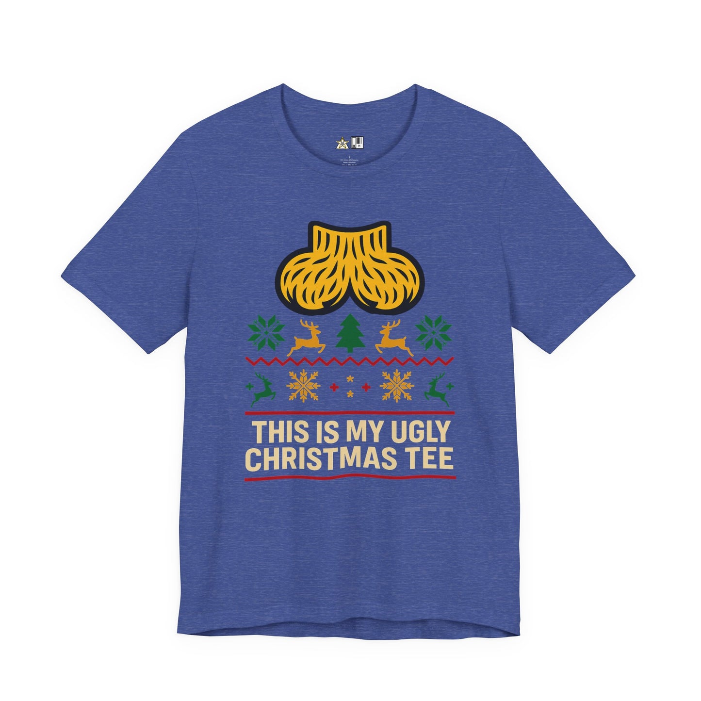 This Is My Ugly Christmas Tee Bold Reindeer & Gold Balls Ornament Holiday T-Shirt