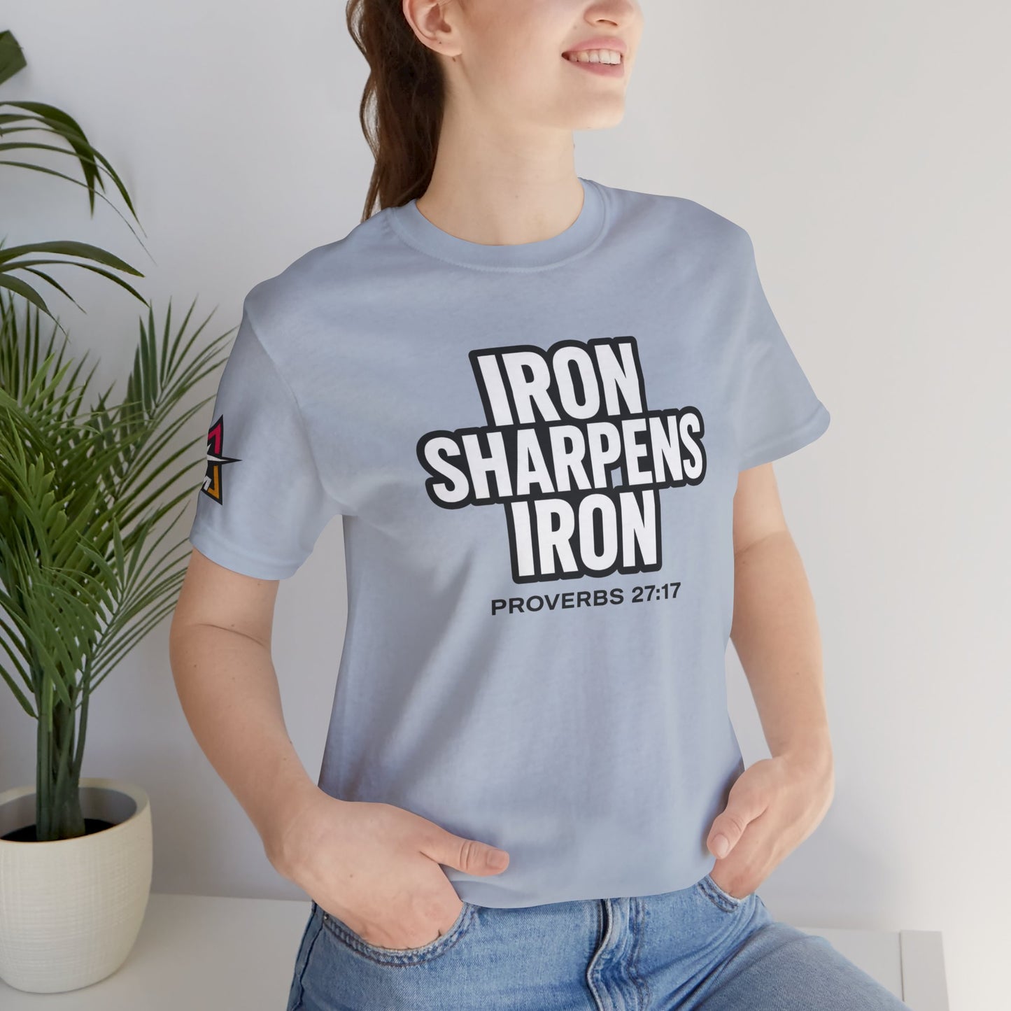 Iron Sharpens Iron Graphic T-Shirt | Proverbs 27:17 Christian Tee | Faith & Strength Streetwear