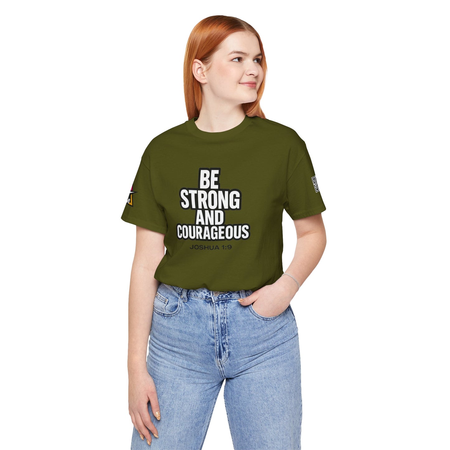 Be Strong and Courageous Graphic T-Shirt | Joshua 1:9 Christian Tee | Faith & Strength Streetwear