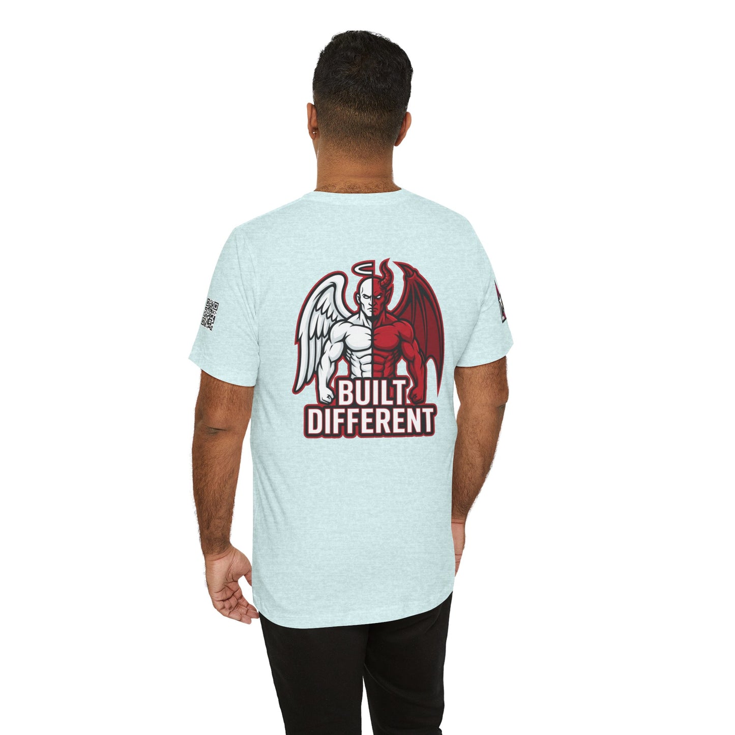 BUILT DIFFERENT Angel & Devil Graphic T-Shirt | Duality Streetwear Tee | Bold Unisex Statement Shirt