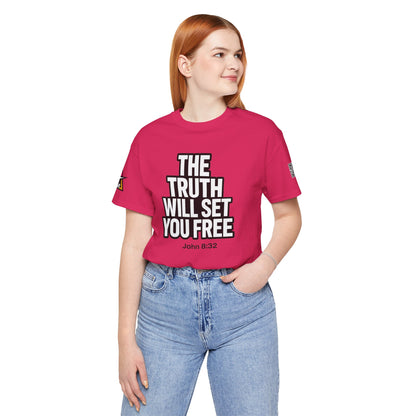 The Truth Will Set You Free Graphic T-Shirt | John 8:32 Christian Tee | Faith Streetwear Shirt