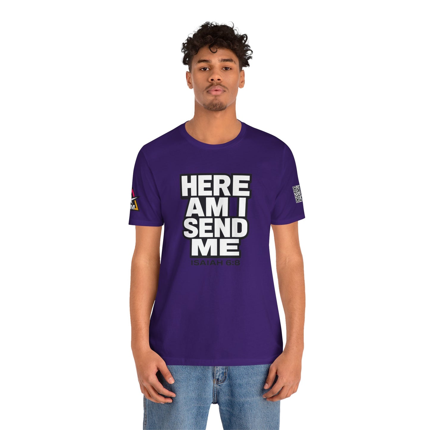Here Am I, Send Me Graphic T-Shirt | Isaiah 6:8 Christian Tee | Faith Statement Shirt