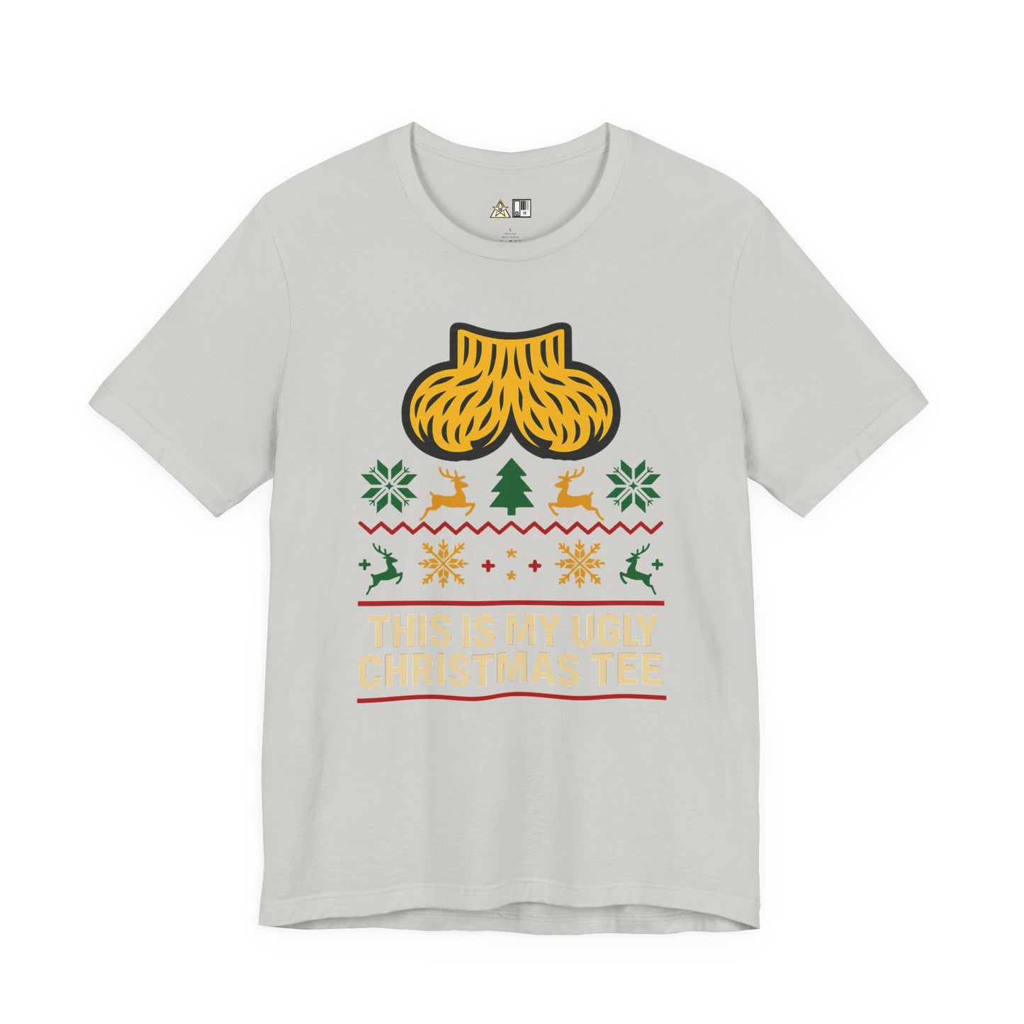 This Is My Ugly Christmas Tee Bold Reindeer & Gold Balls Ornament Holiday T-Shirt