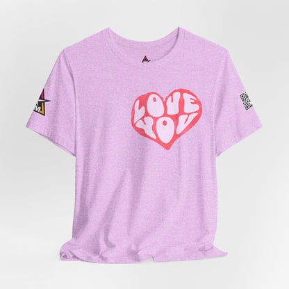 Love You Graphic T-Shirt | Heart Graphic Tee | Cute Retro Streetwear Shirt