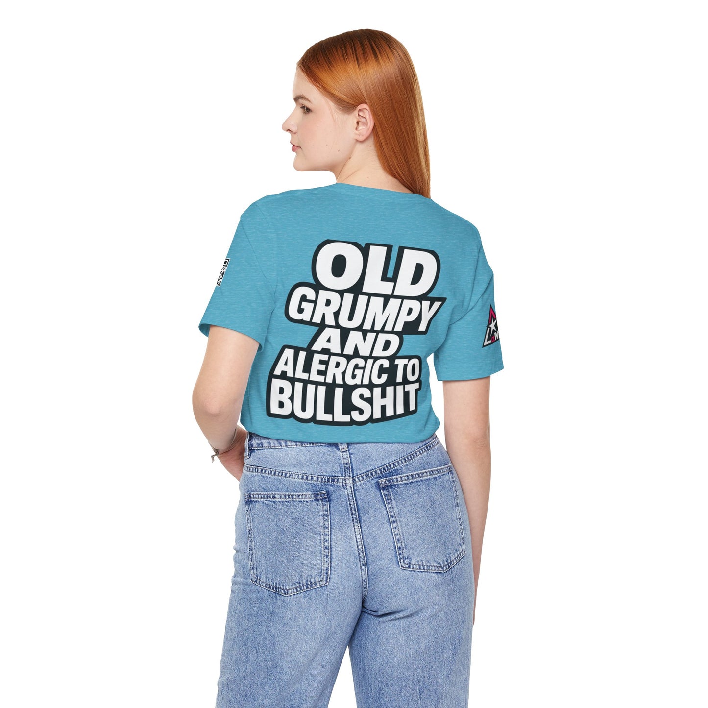 Old Grumpy & Allergic to Bullshit Graphic T-Shirt | Funny Sarcastic Tee
