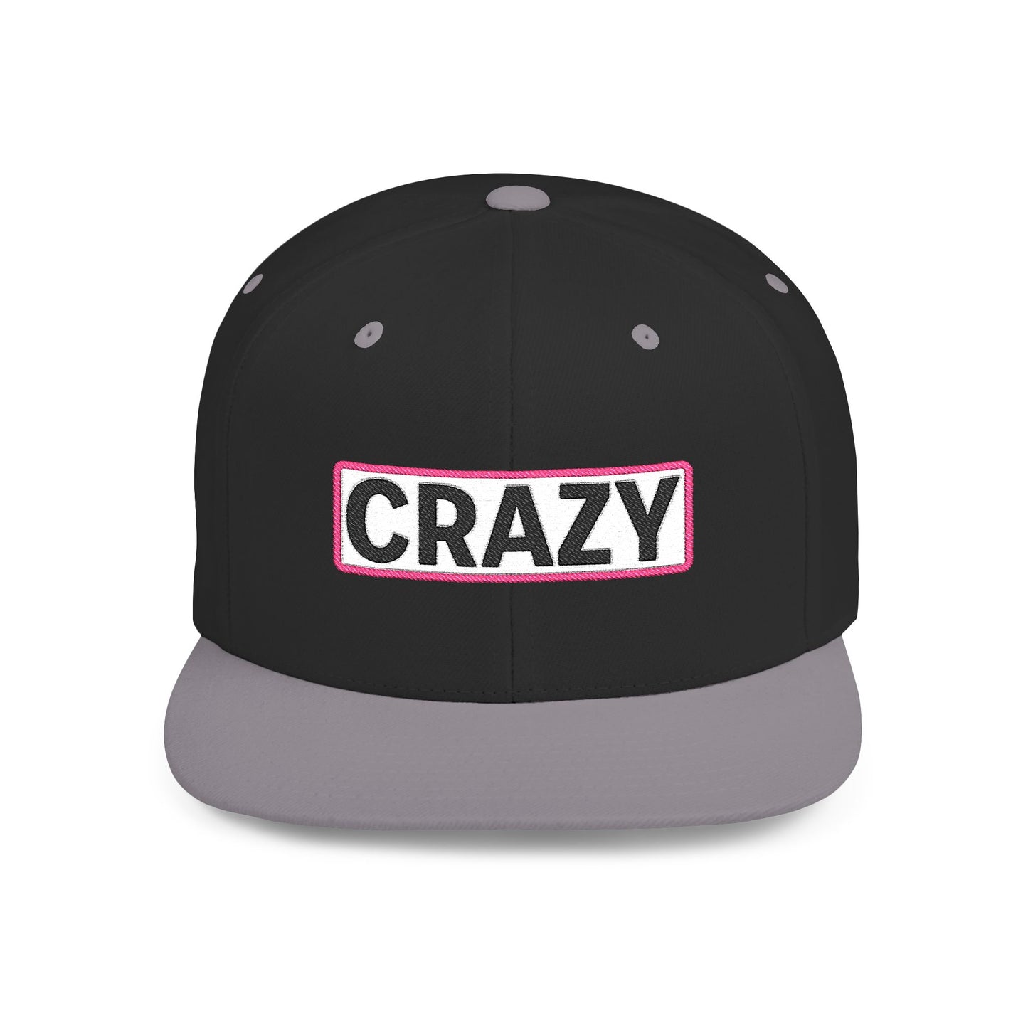 CRAZY Embroidered Snapback Hat | Funny Statement Cap | Bold Streetwear Flat Bill | Conversation Starter Gift