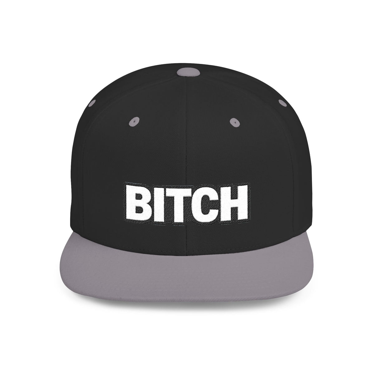 BITCH Embroidered Snapback Hat | Funny Statement Cap | Bold Streetwear Flat Bill | Conversation Starter Gift